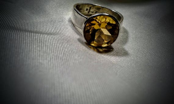 Vintage Sterling Silver Citrine Ring, Faceted Sto… - image 8