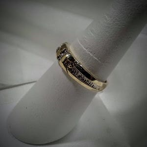 Vintage 14k Solid Yellow Gold And Diamond Men's Wedding Band 4 Small Stone And Accents Size 8 1/4 weighs 4.7 grams 5.22 mm wide image 8