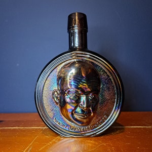 Decanter presidenziale in vetro iridescente vintage Carnevale, Decanter presidenziale Wheaton Dwight D. Eisenhower, Decanter edizione da collezione