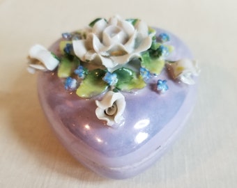 vintage Heart Shape Porcelain Trinket boîte-Made in Germany-Could be Elfinware