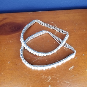 Vintage Twin Rhinestone Stretch Tennis Bracelets - Set of Two - Stackable
