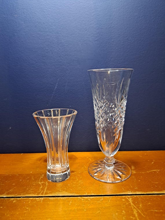 Vintage Waterford Ashbourne Footed Vase, Collectible Marquis Ribbed Mini Bud Vase, Waterford Crystal Vase, Irish Lead Crystal Bud Vases