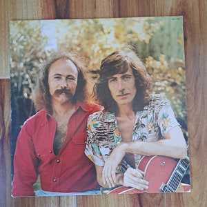 Vintage Vinyl Album Wind on the Water, Crosby and Nash, David Crosby and Graham Nash Record Album, Classic Rock Vinyl Record, ABC Records