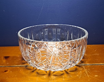 Fuente de servir de cristal Waterford Lismore vintage, fuente de servir de cristal irlandés pesado con corte de estrella, cena de Navidad, vajilla de cristal de plomo
