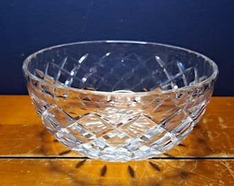 Cuenco de cristal Cartier vintage con diseño de corte diamante, fabricado en Francia