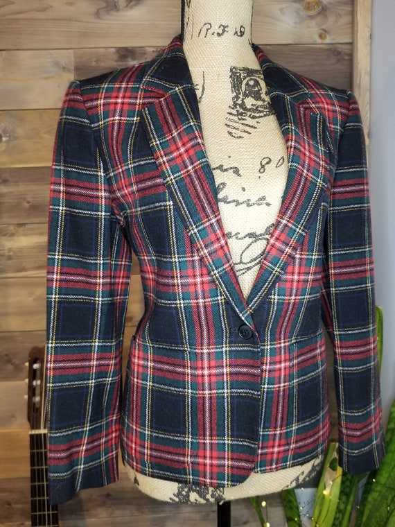 Vintage Pendleton Red & Green Blazer - image 10