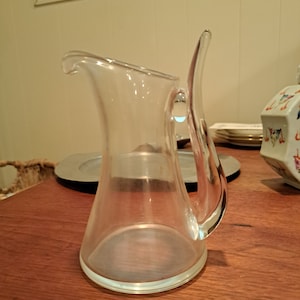 Beautiful Vintage Steuben Crystal Glass Creamer, Vintage Steuben Crystal Milk Pitcher, Antique Steuben Pitcher, Unique Vintage Steuben