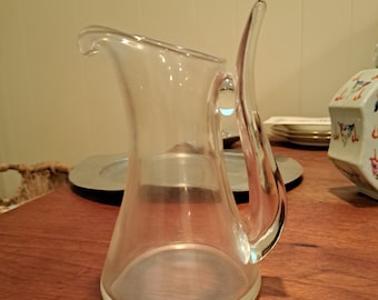 Beautiful Vintage Steuben Crystal Glass Creamer, Vintage Steuben Crystal Milk Pitcher, Antique Steuben Pitcher, Unique Vintage Steuben
