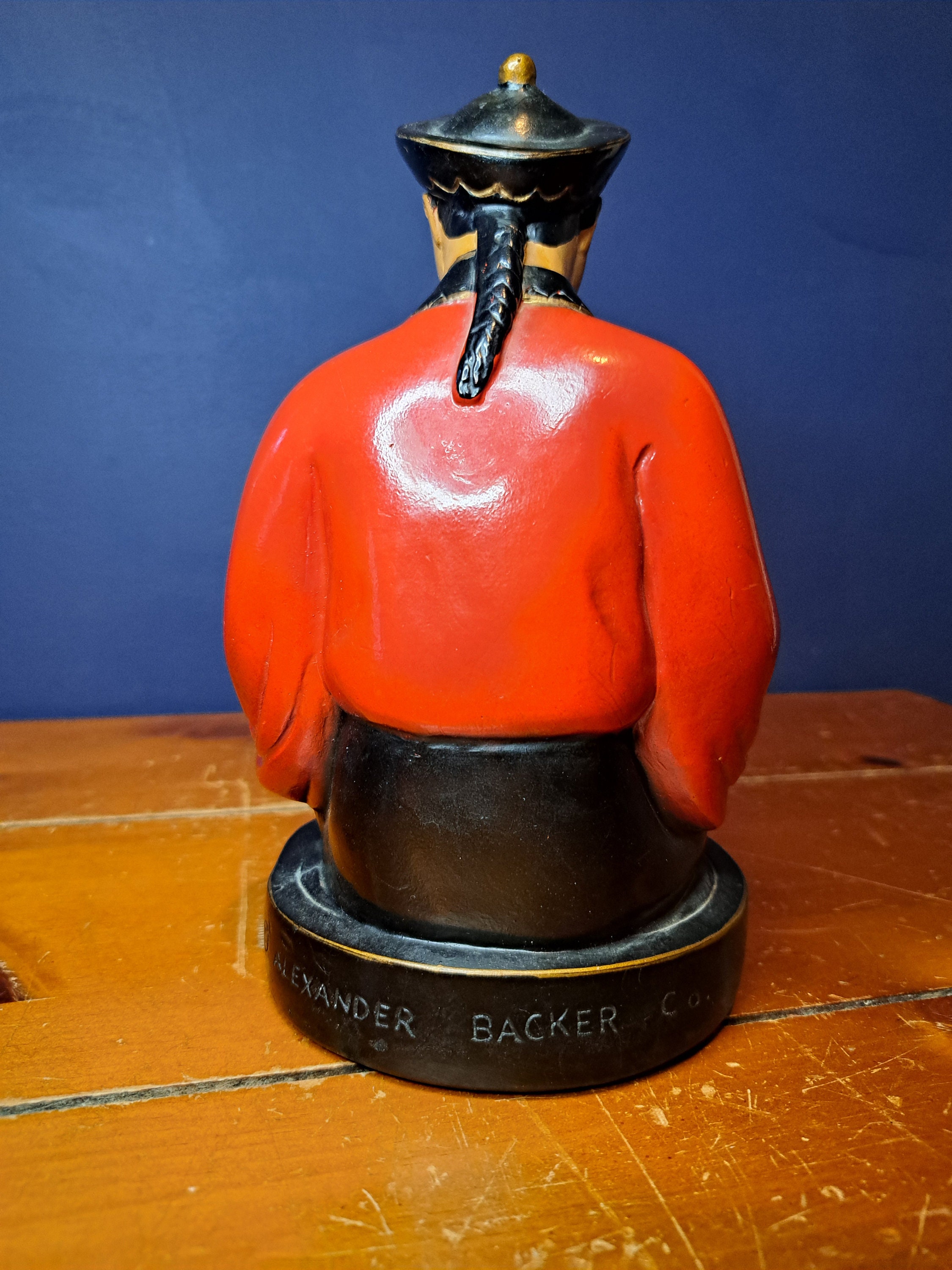 Vintage 1950s ABCO Alexander Backer Chalkware, Red and Black