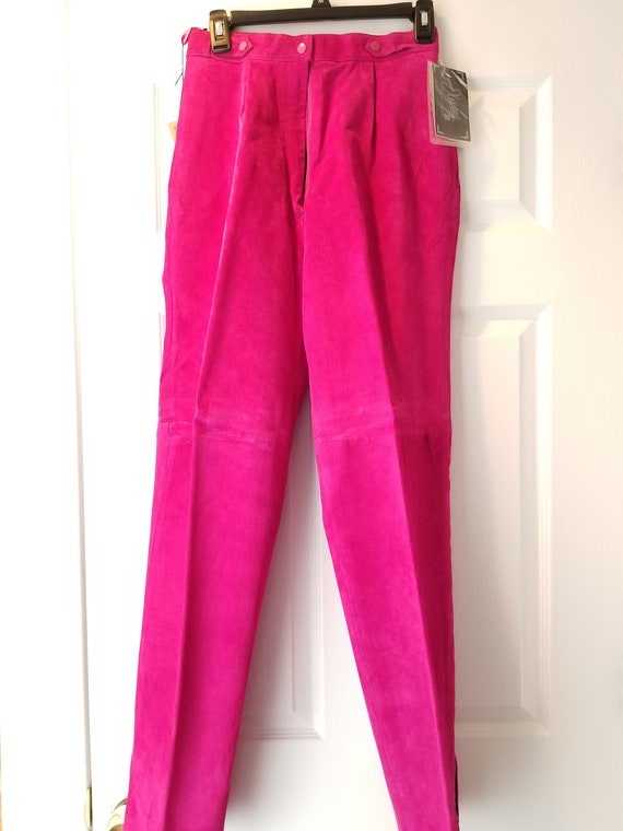 Vintage J Walden Magenta Leather Suit **Pants Only