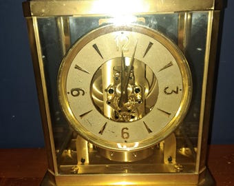 Jaeger Lecoultre; Atmos Mantle Clock Circa 1960 With Brass Wall