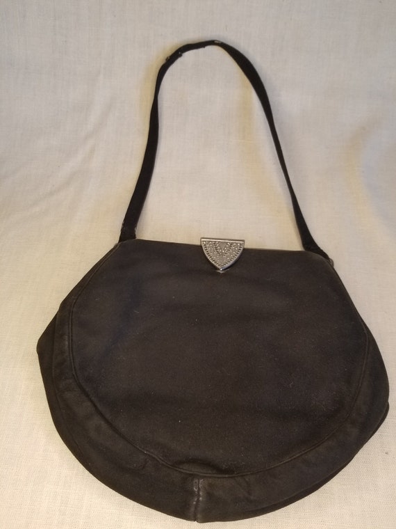 Ann Taylor Gold Leather Black Suede Purse