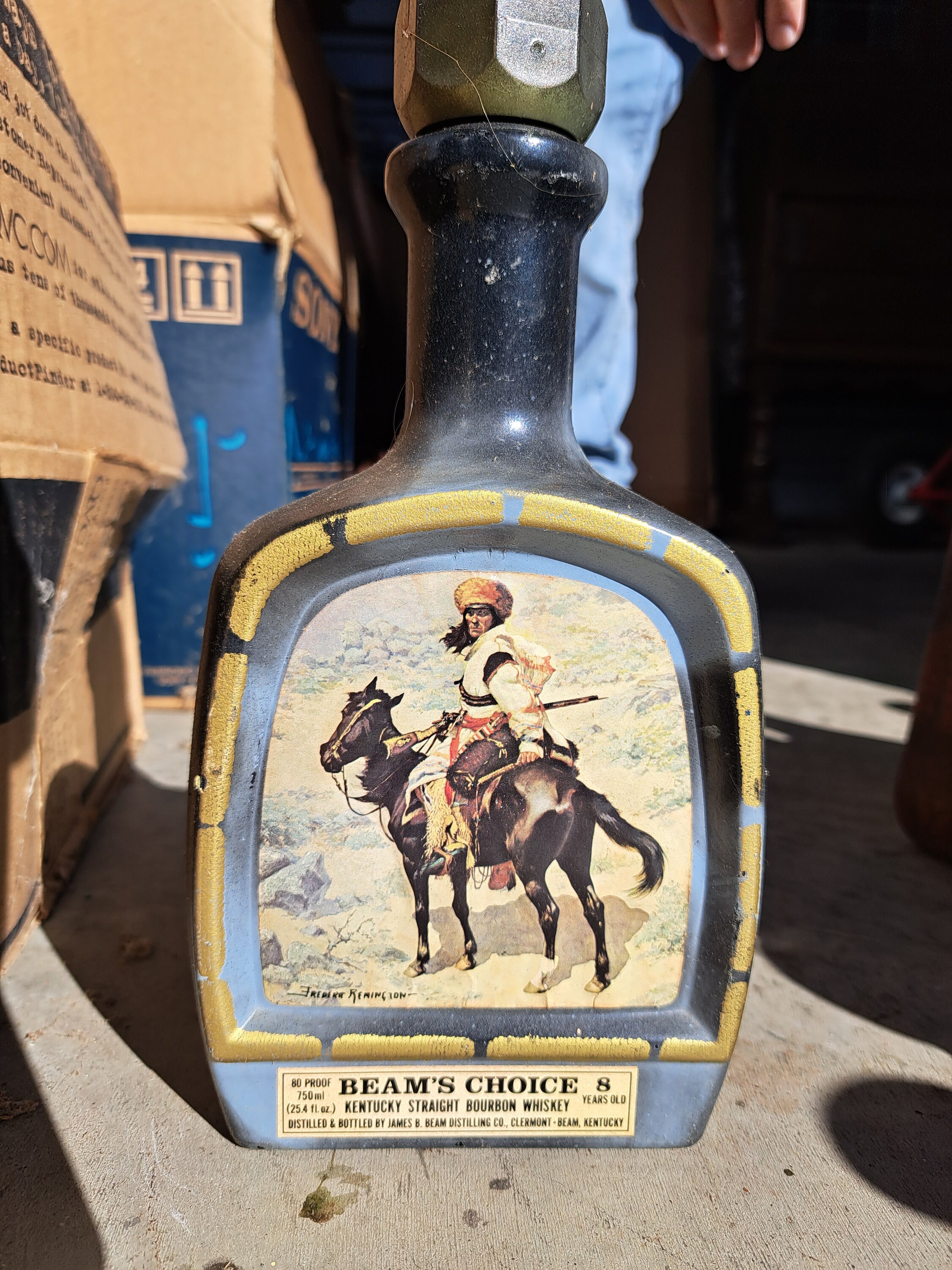 Vintage Jim Beam 1960s the Indian Trapper Decanter Bottle 