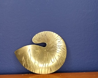 Vintage Brass Nautilus Abstract