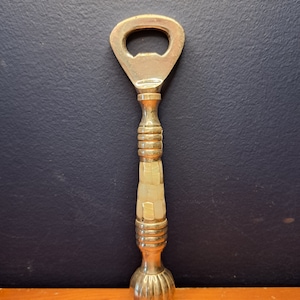 Vintage Silver Metal and Mother of Peard Bottle Opener