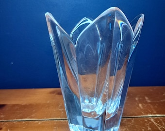 Vintage Orrefors Four Petal Lotus Vase, Orrefors Crystal Vase, Orrefors 4 Petal Lotus Vase, Orrefors Lotus Vase, Orrefors Four Petal Vase