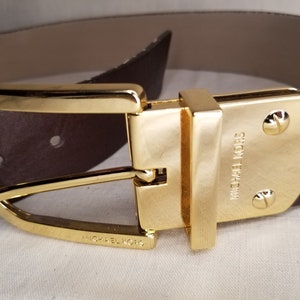 Vintage Michael Kors Leather Brown and Gold Belt
