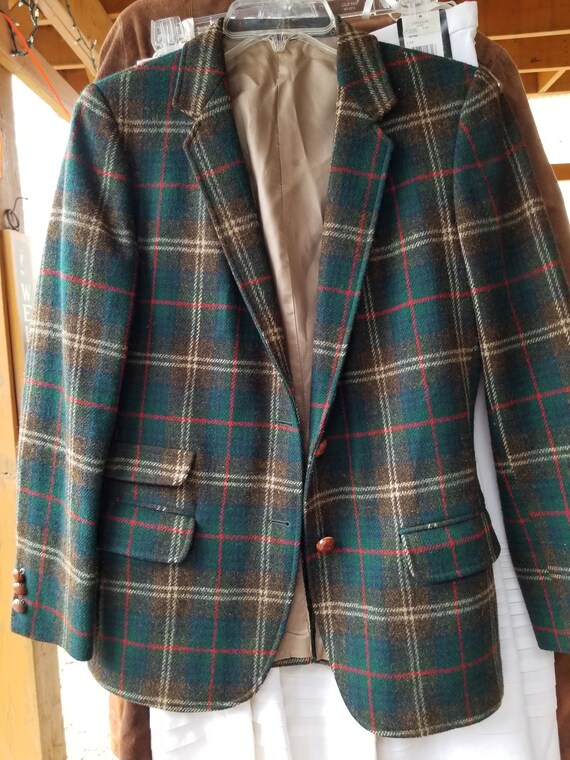 Beautiful Vintage Plaid Welsh Wool Blazer