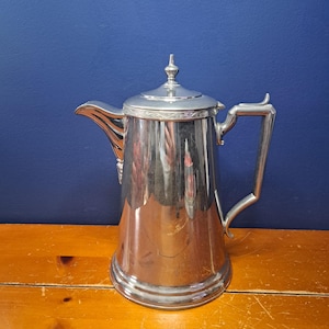 Vintage New Imperial Coffee Pot, Vintage Nickel Coffee Pot, Beautiful Shiny Nickel Coffee Pot by New Imperial, Vintage Silver Coffee Pot