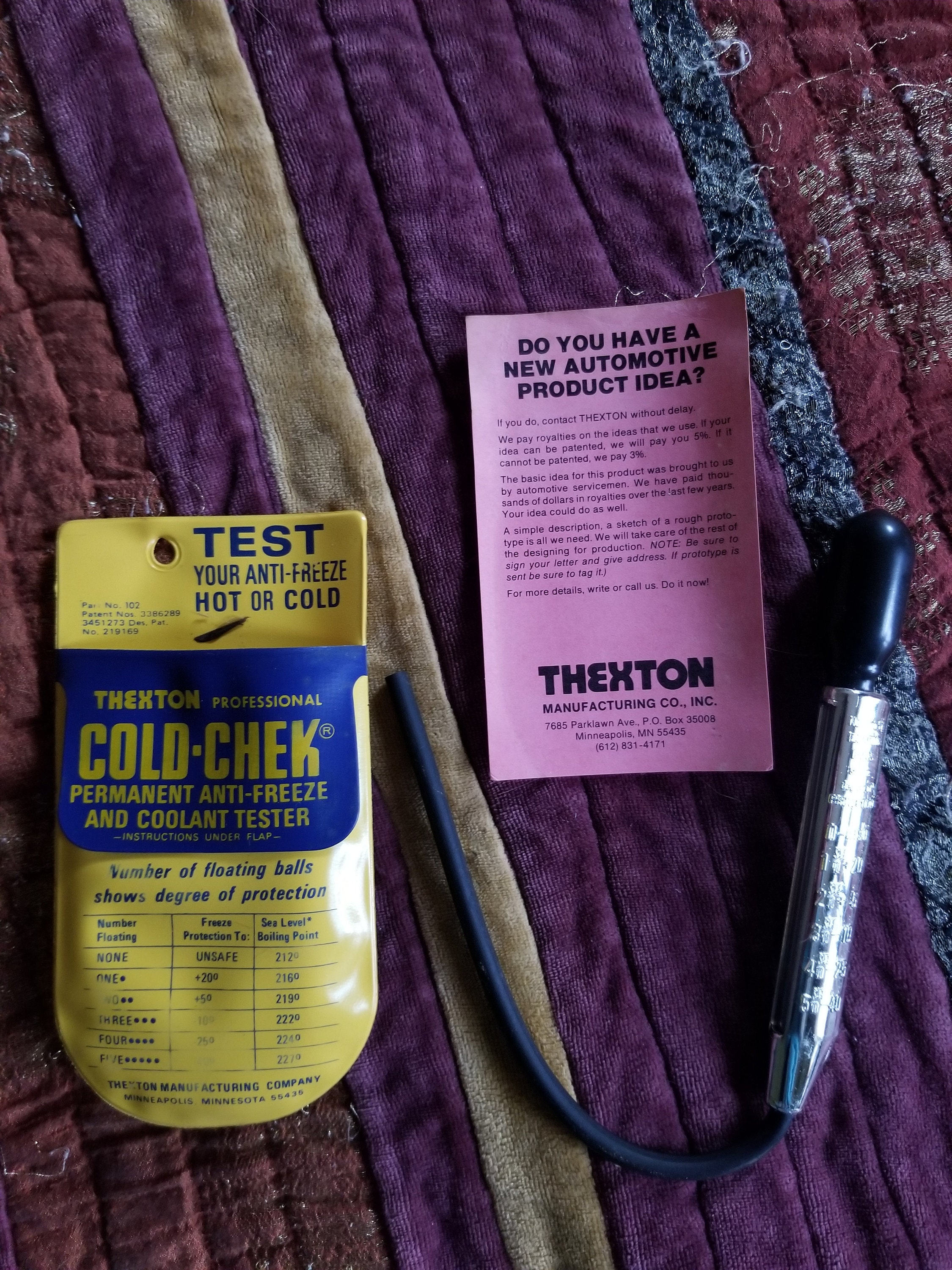 Vintage Thexton Cold-chek Anti-freeze & Coolant Tester 