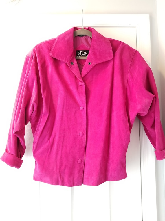 Vintage J Walden Magenta Leather Suit