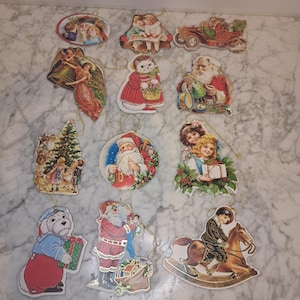 Vintage Christmas Ornament Lot, Vintage Handmade Italian Christmas Ornaments, Victorian Christmas Ornaments, Victorian Tree Ornaments