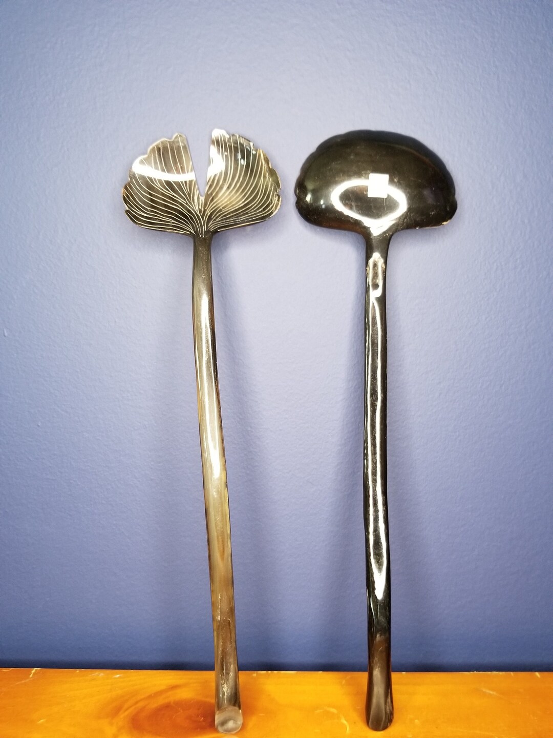 Vintage Cow Horn Salad Utensils tongs Made in India Etsy