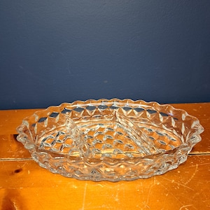 Vintage Fostoria Crystal Condiment Dish, American Clear Fostoria Dish