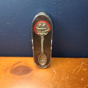Vintage Silver Jamestown Settlement Souvenir Spoon with Original Case, 1607 Jamestown Souvenir Spoon with Engraving