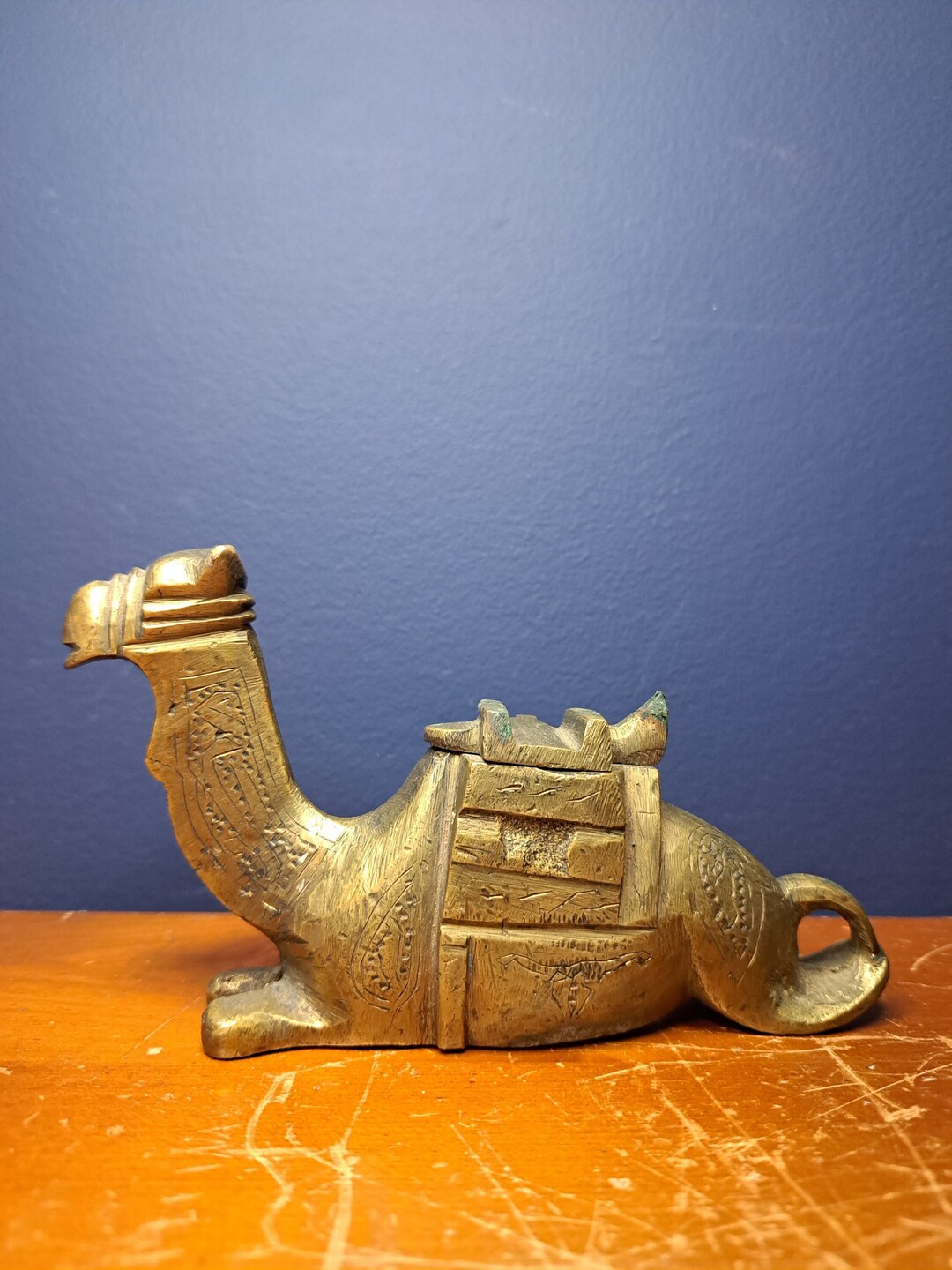 Vintage 1930s Solid Brass Inkwell, Vintage Camel Inkwell, Solid Brass ...