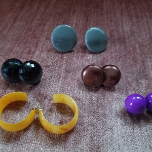 Lot of 5 Pairs Earrings from 1980s