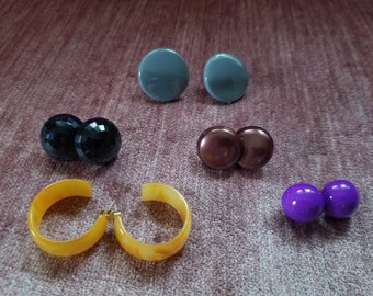 Lot of 5 Pairs Earrings from 1980s