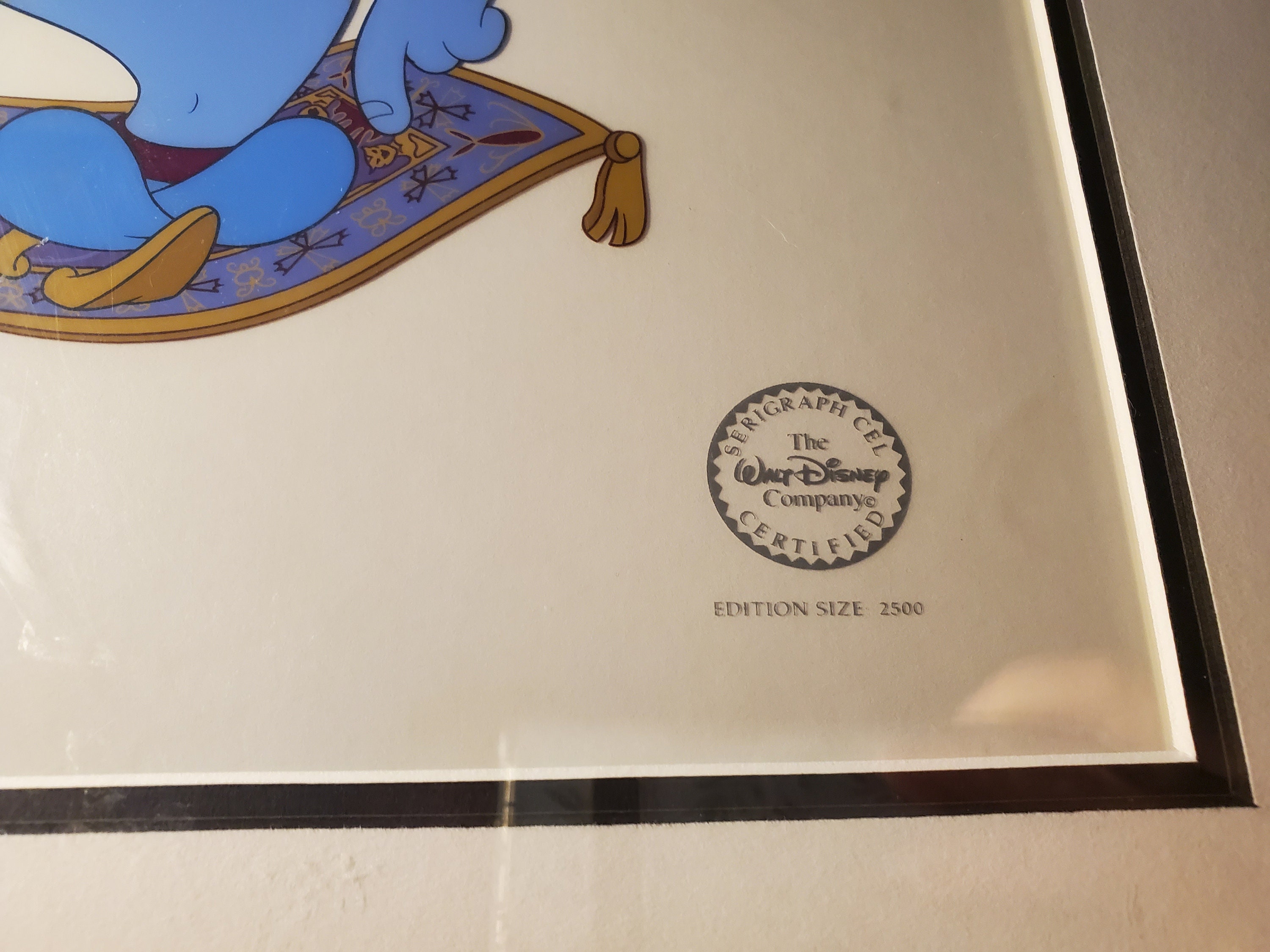 Aladdin Cartoon Movie Serigraph Cel From 1992 and Moross Studio