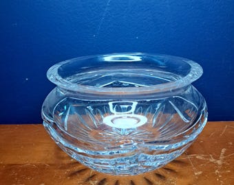 Vintage Waterford Pompeii Pattern Crystal Serving Bowl, Waterford Crystal Lipped Rim Serving Bowl