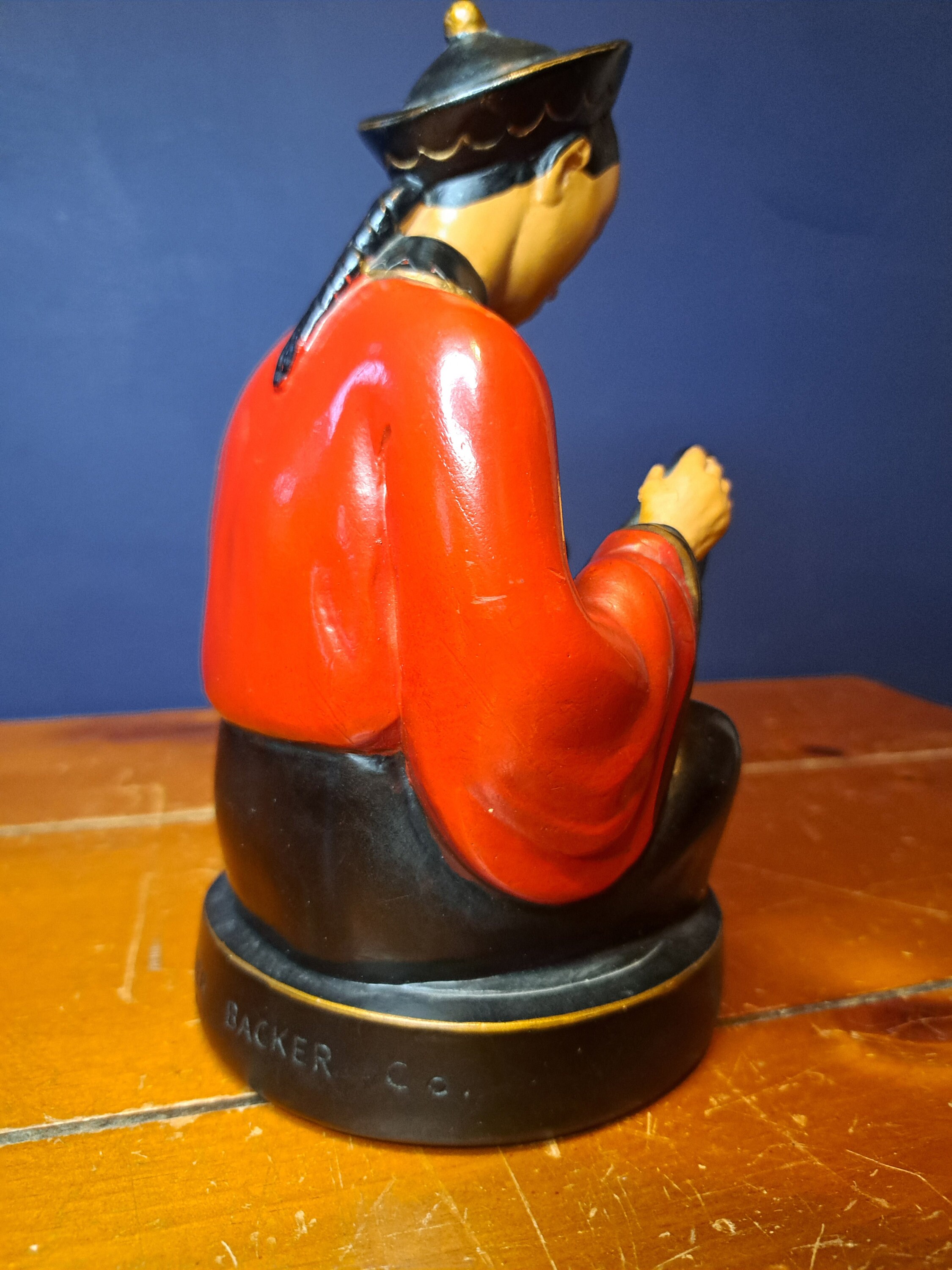 Vintage 1950s ABCO Alexander Backer Chalkware, Red and Black 