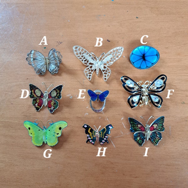 Adorable Vintage Butterfly Jewelry, Butterfly Brooch and Pin, Butterfly Theme Jewelry, Butterfly Lovers Pins and Brooches