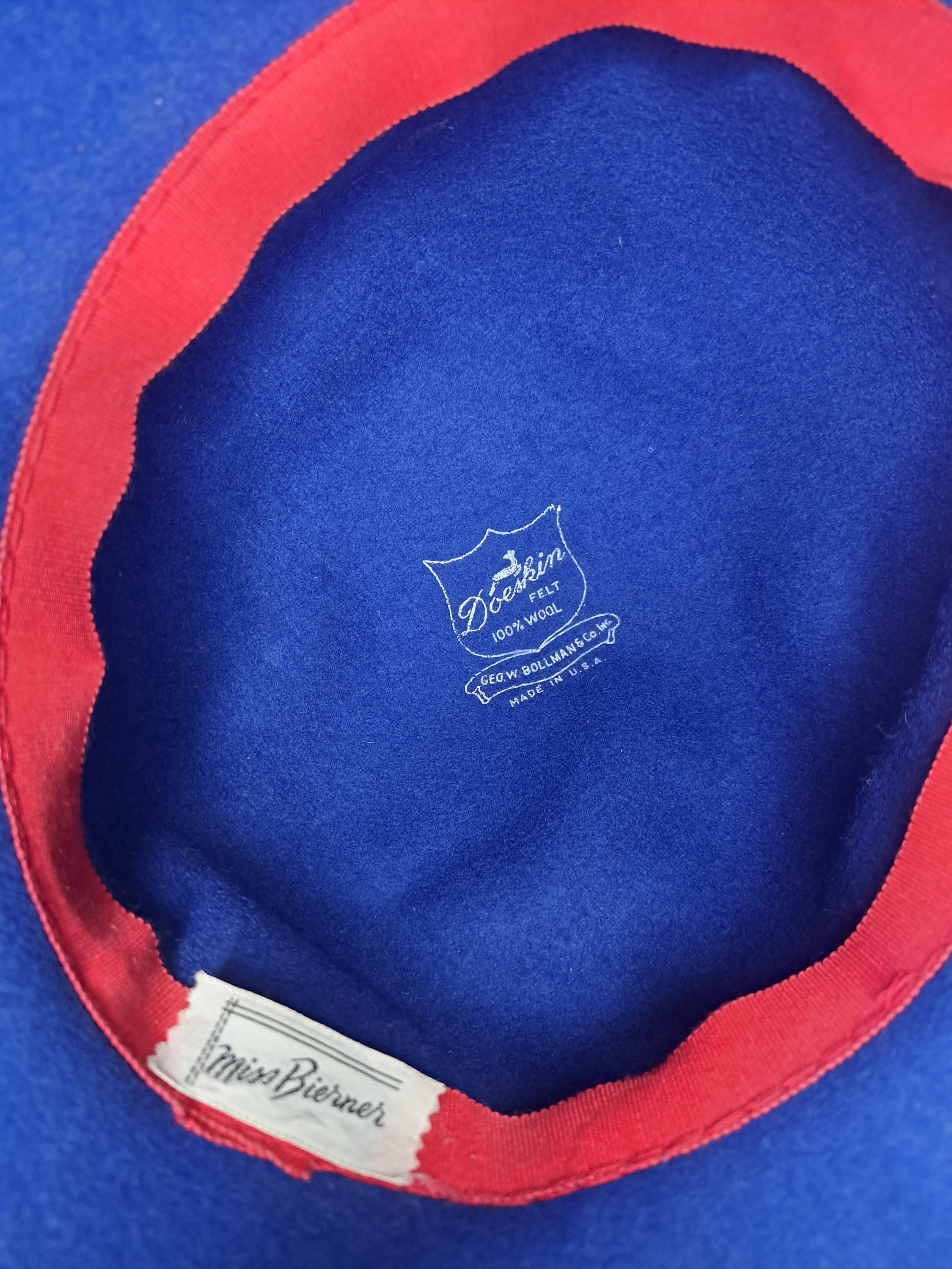 Vintage Bollman and Co Doeskin Blue Large Brim, Wool Felt  display picture 3