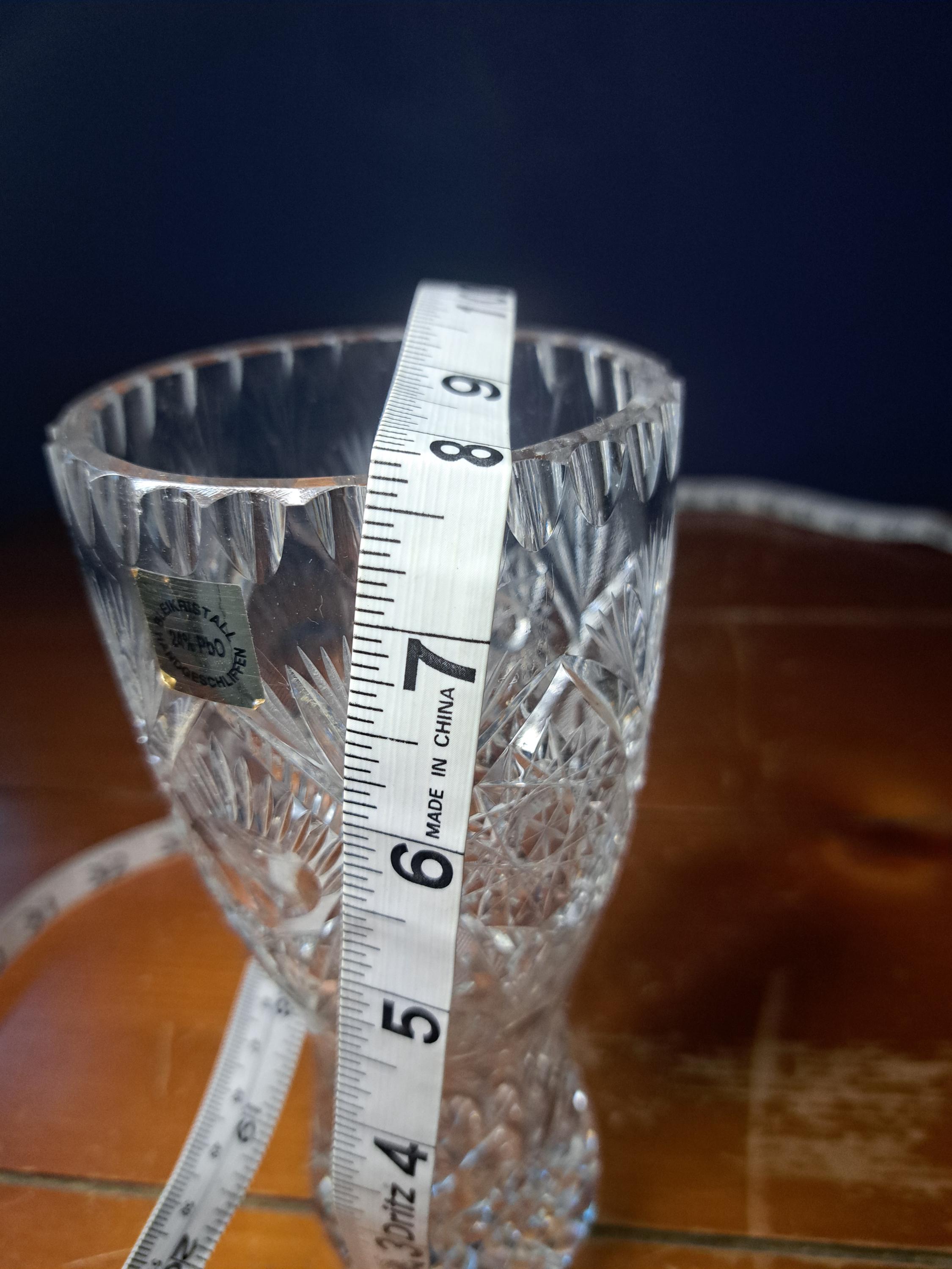 Vintage Bleikristall Crystal Vase, Vintage German Cut Crystal Vase