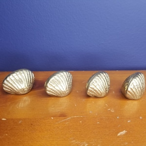 Vintage Brass Clamshells - Brass Seashells - Heavy Brass Shells - Nautical Decor