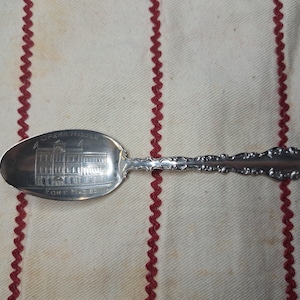 Vintage Sterling Silver Souvenir Spoon Etched with Picture of the Fort Madison Opera House