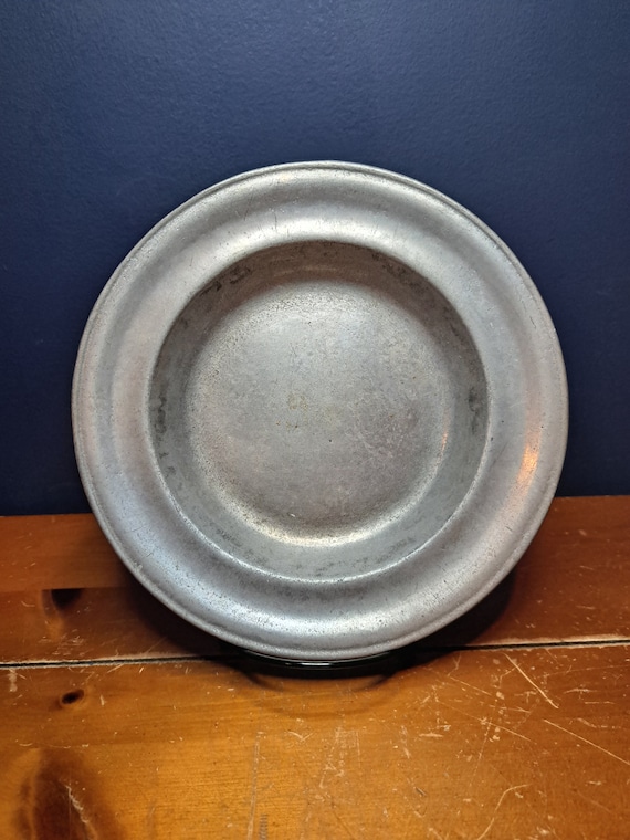 Vintage York Metal Crafters Pewter Plate, Solid Pewter