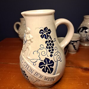 Vintage Wick Werke German Stoneware Wine Pitcher, German Wine Stein, Vintage German Stoneware Decanter