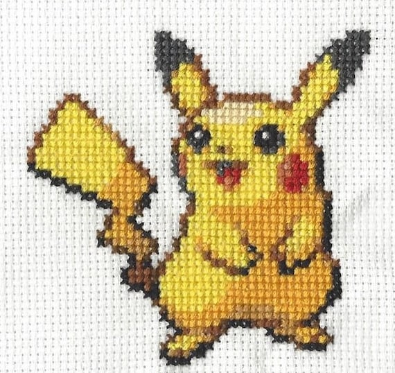 Pokemon Cross Stitch Kit - Pikachu, Bulbasaur, Charmander &