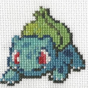 Pokemon Cross Stitch Cactus Bulbasaur #1 - funny kids embroidery