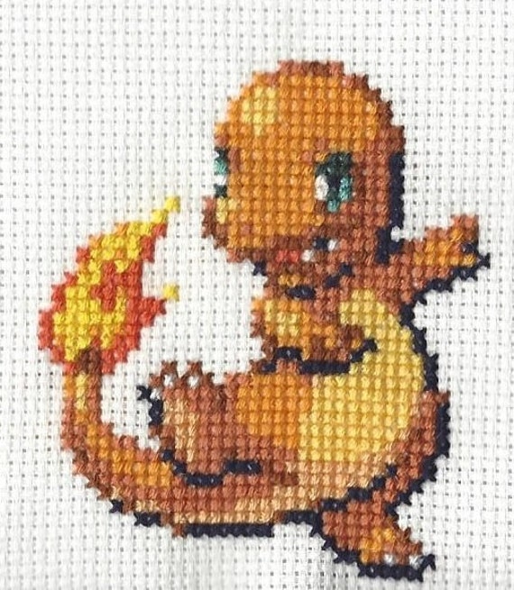 Pokemon Charmander easy cross stitch pattern