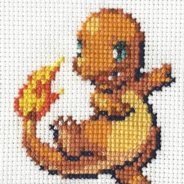 Charmander Pokemon Cross Stitch Pattern