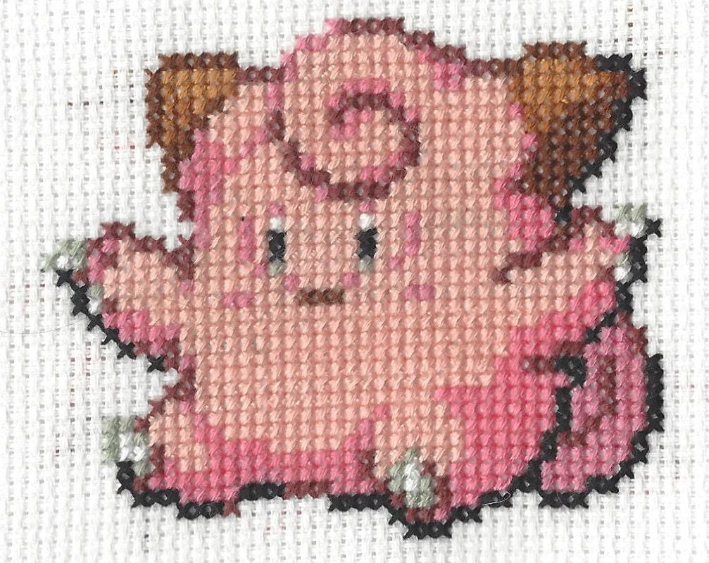 Clefairy Pokemon Cross Stitch Pattern