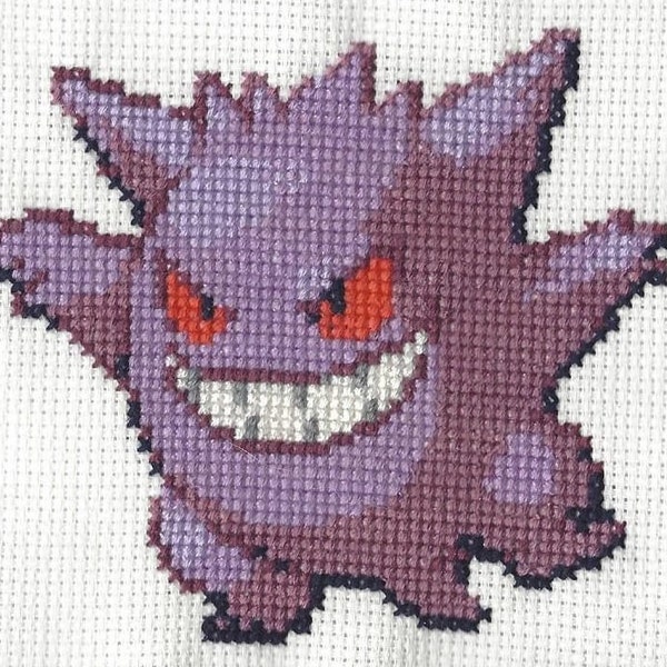 Gengar Pokemon Cross Stitch Pattern