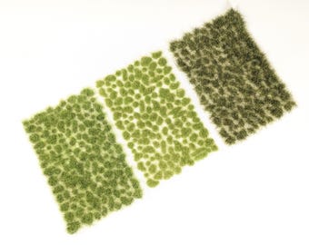 GREEN GRASS COMBO 375 self-adhesive 6mm Tufts in 3 colors Multi-Scale Scenery details