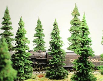 7" Model Pines – 5 pcs - HO Scale Scenery Terrain Diorama-making